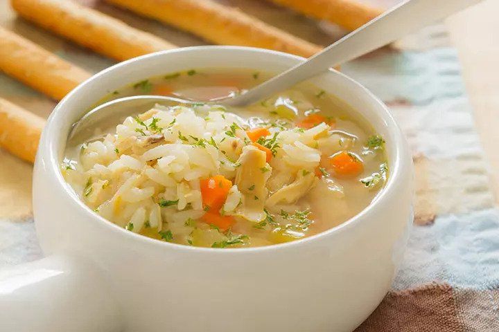 سوپ مرغ و برنج